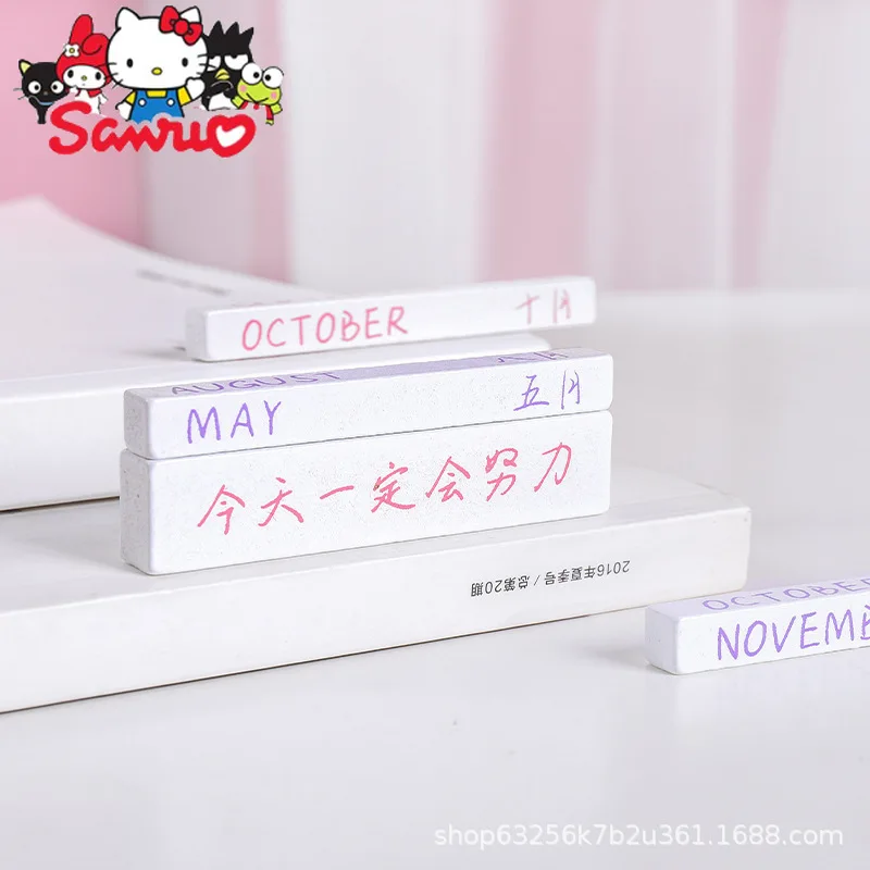 Sanrio Melody Kuromi Hello Kitty Cinnamoroll Pochacco Wooden Desk Calendar Cute Table Ornaments Countdown Desk Calendar Calendar