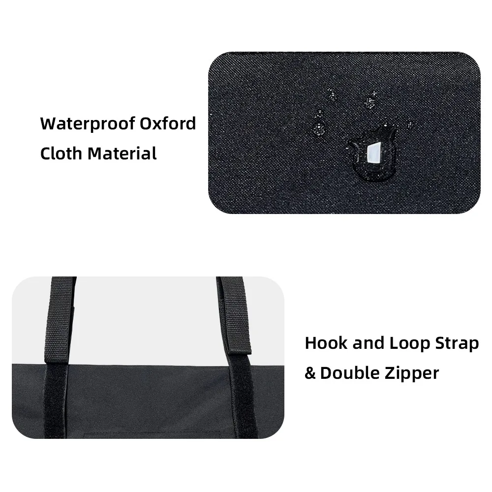 

2 шт. водонепроницаемых чехла для руля электровелосипеда с молнией и ремнем для крепления, черный, защита от пыли