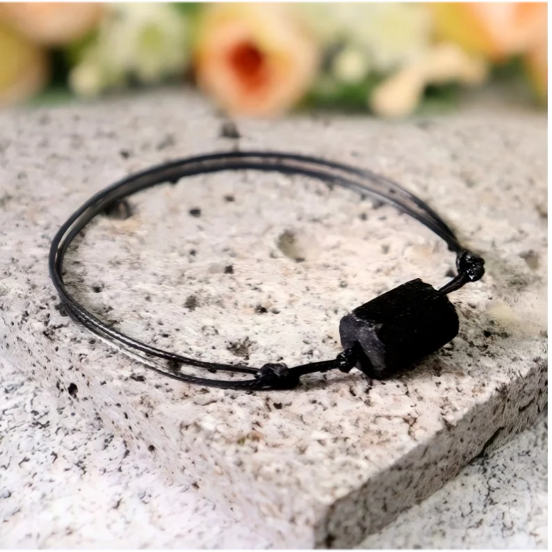 Schwarzes Turmalin-Armband Naturstein-Schmuck Personalisierte Armreifen Paar-Armbänder Herren-Armbänder Damen-Handaccessoires – Detail 22