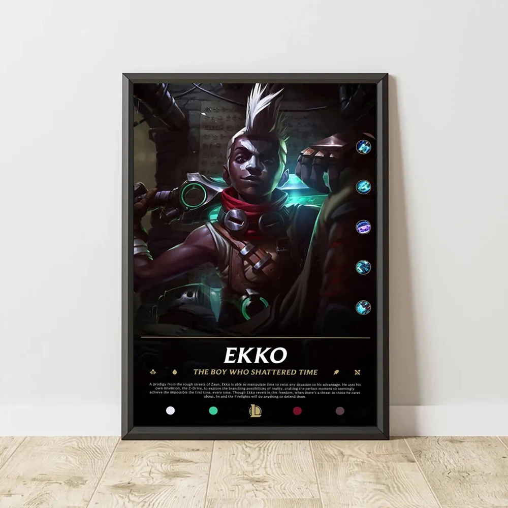 ملصق فني من Game League of Legends، JINX CAITLYN EKKO لوحة فنية مطبوعة على القماش، تستخدم لتزيين جدران المنزل، بدون إطار