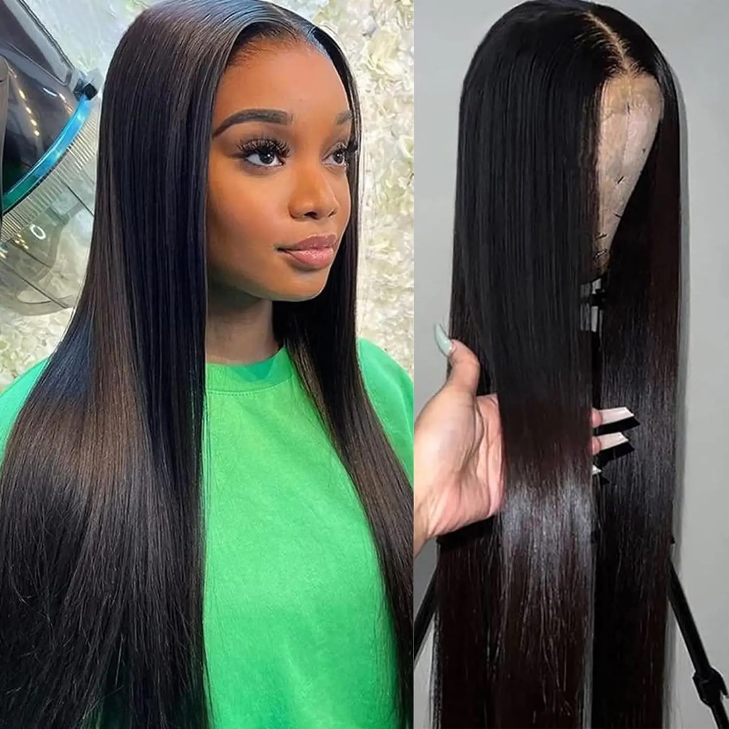 30 40 inch 13x6 Straight Lace Front Wig 13x4 HD Lace Frontal Wig Pre Plucked Brazilian Hair 100% Human Hair Glueless Wigs