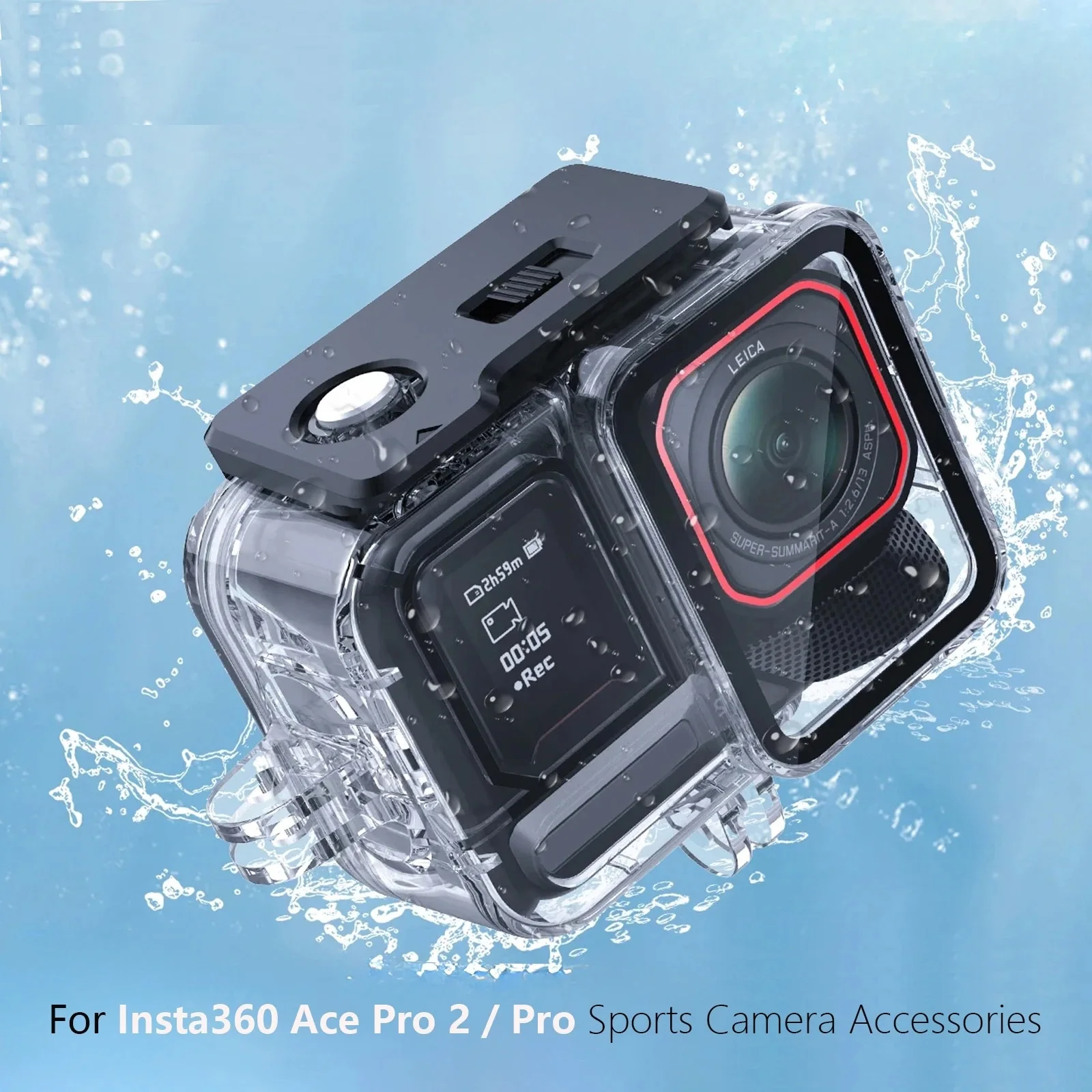 غطاء مقاوم للماء الغطاء الواقي تحت الماء 45 متر الغوص شل الغوص الحال بالنسبة Insta360 Ace Pro 2 / Pro ملحقات الكاميرا الرياضية