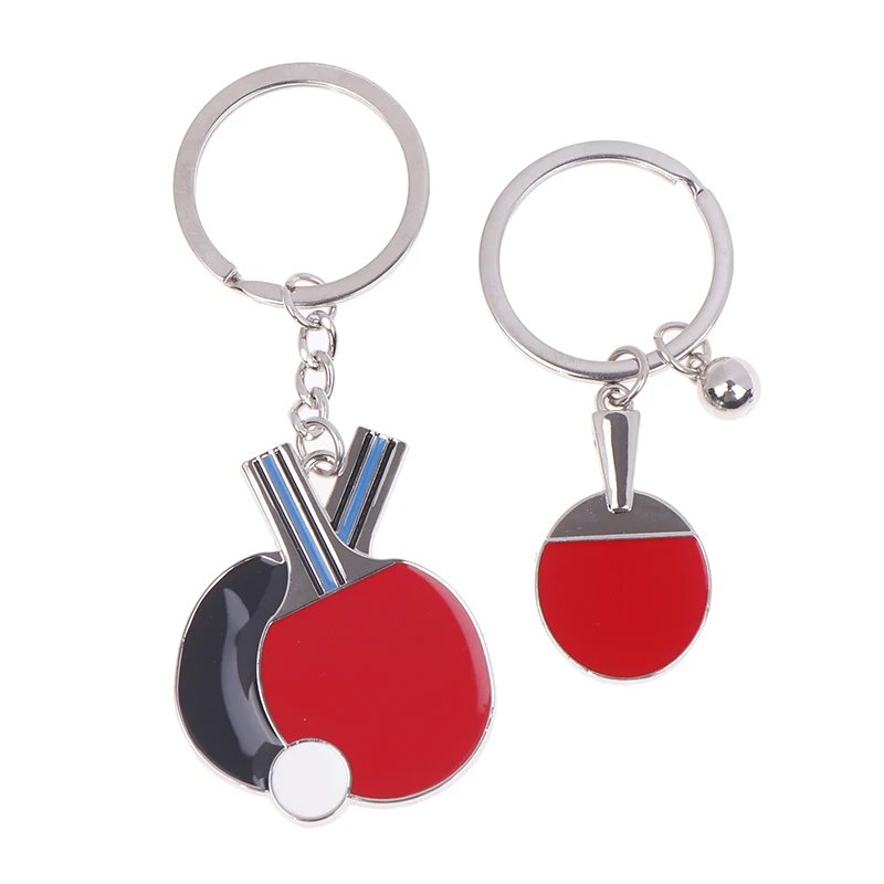 Cute Mini Table Tennis Racket Keychain Sport Ping Pong Paddle Pendant Keyring For Men Women Backpack Car Ornament