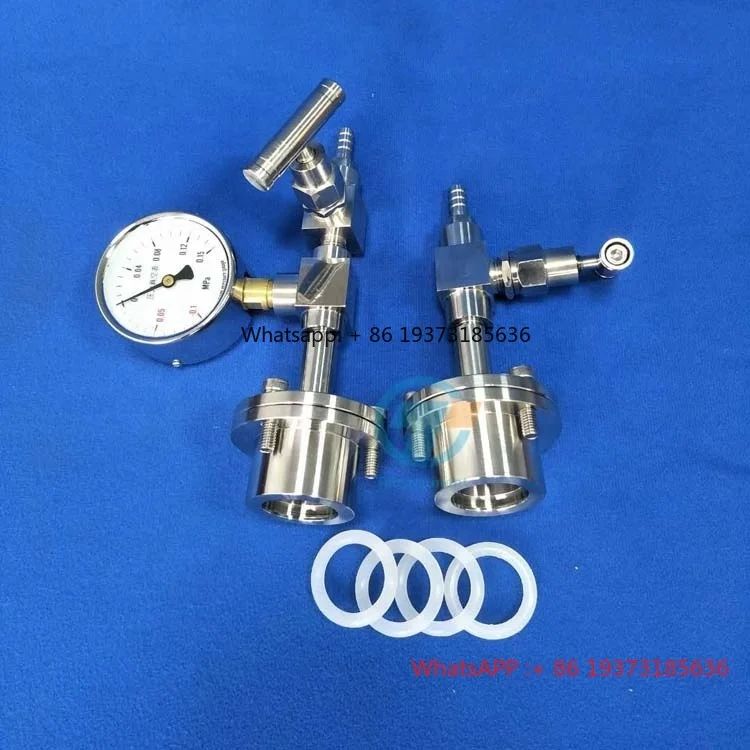 Conjunto de Brida de Sellado al Vacío para Horno de Tubo de 1 Pulgada de Diámetro con Válvula / Vacuómetro - EQ-FL-25