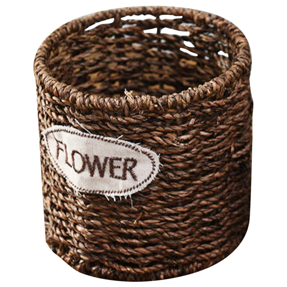 

Handmade Wicker Pen Holder Woven Storage Desktop Organizer Multifunctional Pen Makeup Brush Cup Natural Supplies