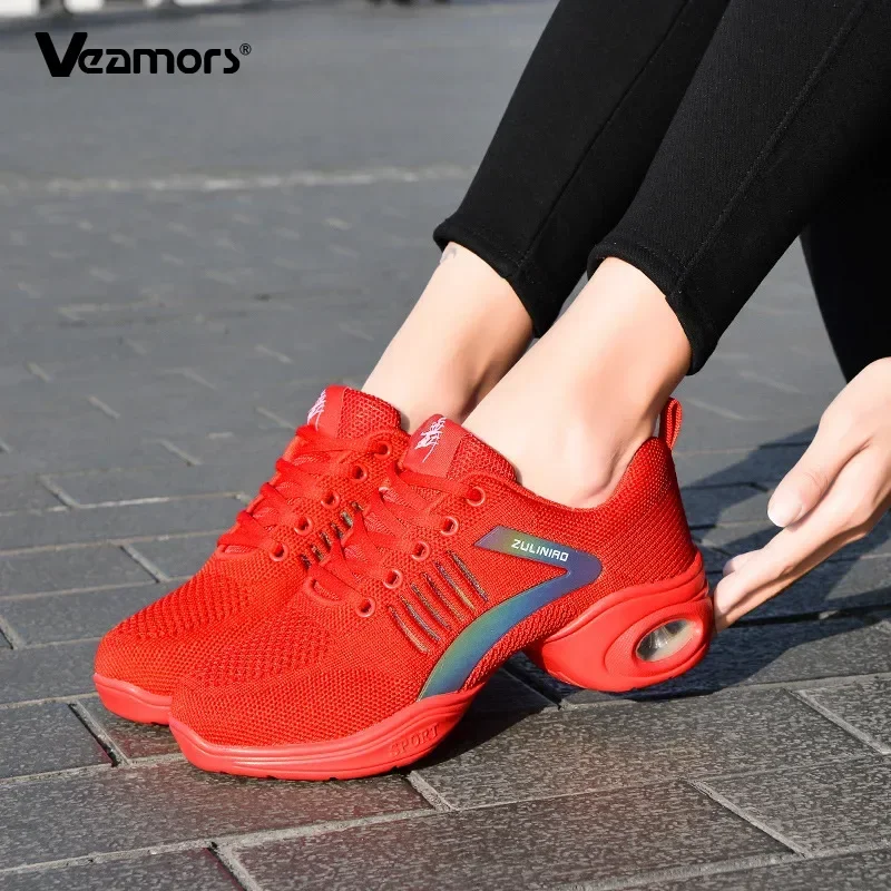 여성용 레이디 레이스 업 스니커즈, 통기성 에어 쿠션, 스플릿 솔, 운동 워킹 댄스 신발, 플랫폼