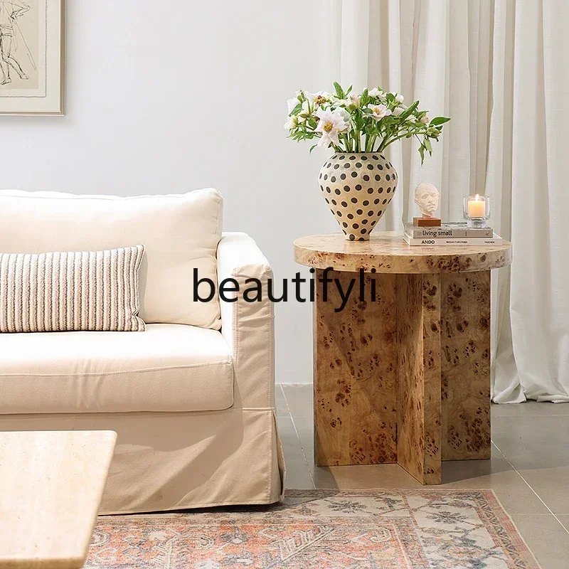 

LXLлегкий роскошный журнальный столик с деревом и круглым краем, домашний диван для гостиной, арт-уголокSSS