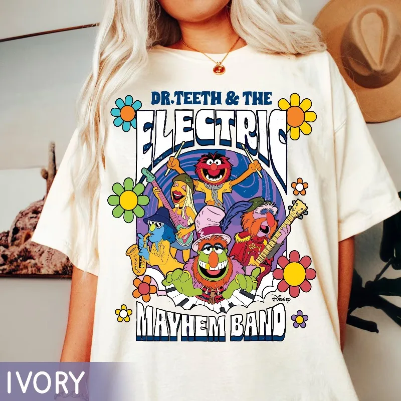 

Disney Muppet Flower T-shirt, Disney Muppet Animal Shirt Four Seasons Suitable for Men and Women Casual Fashion T-shirt