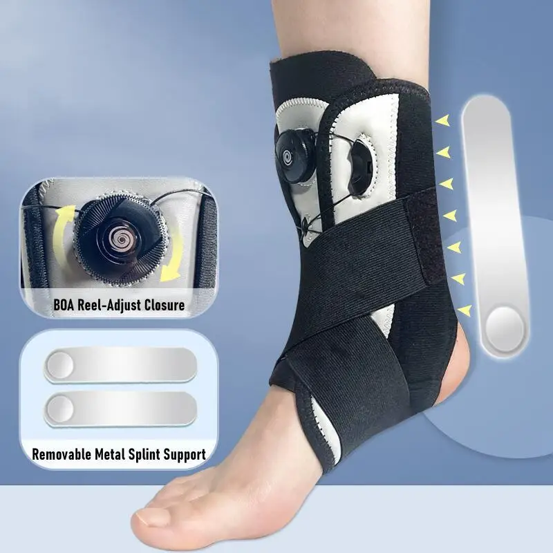 1PCS Adjustable Sprain Ankle Support Brace Men Women Sport Orthosis Ankle Protector Strap with Splint Stabilizer Injury Recovery