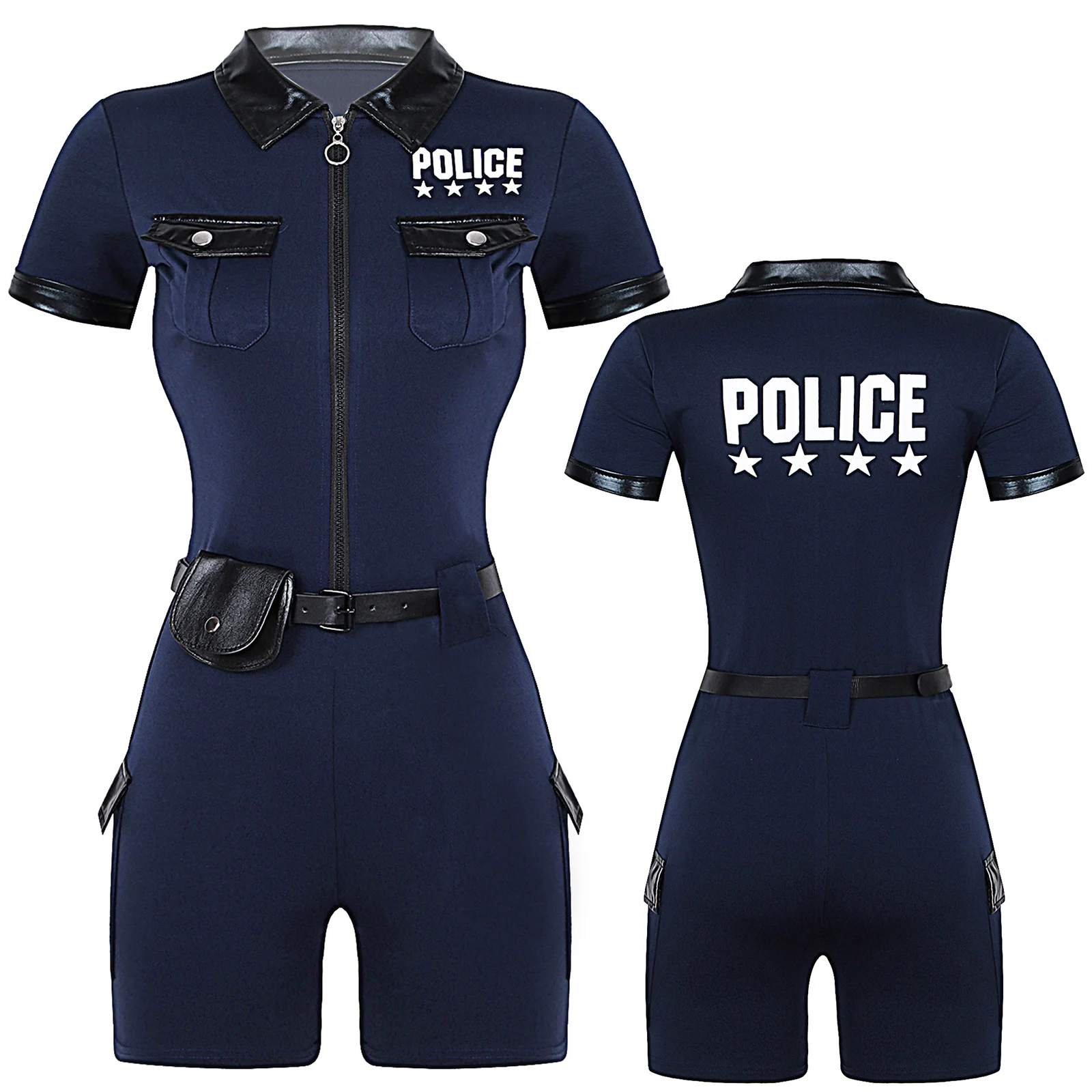 Volwassen Womens Sexy Dirty Cop Officer Cosplay Kostuum Bodysuit Jurk Politieagente Kostuum Politie-uniform Nachtclub Themafeest Rol