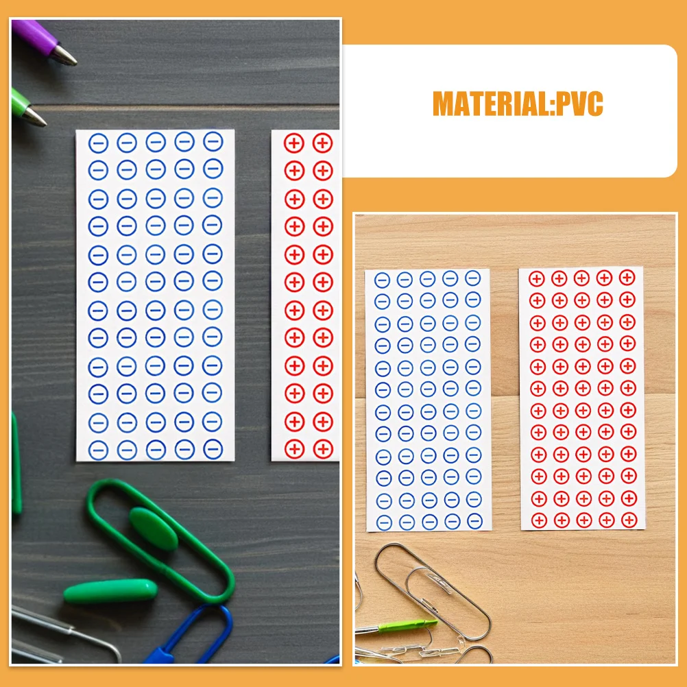 12Mm Polarity Stickers Positive Negative Labels Self-Adhesive Electrical Identifier For Office Industrial Use High