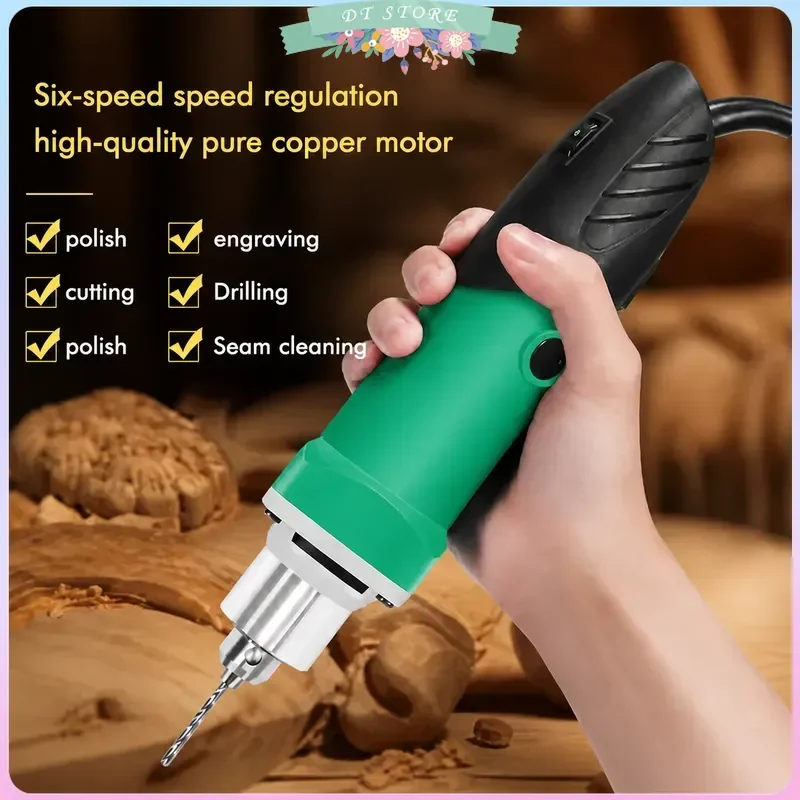 6 Position Variable Speed High Power Electric Engraver Drill Wood Carving Polishing Machine Rotary Tool With Flexible Shaft