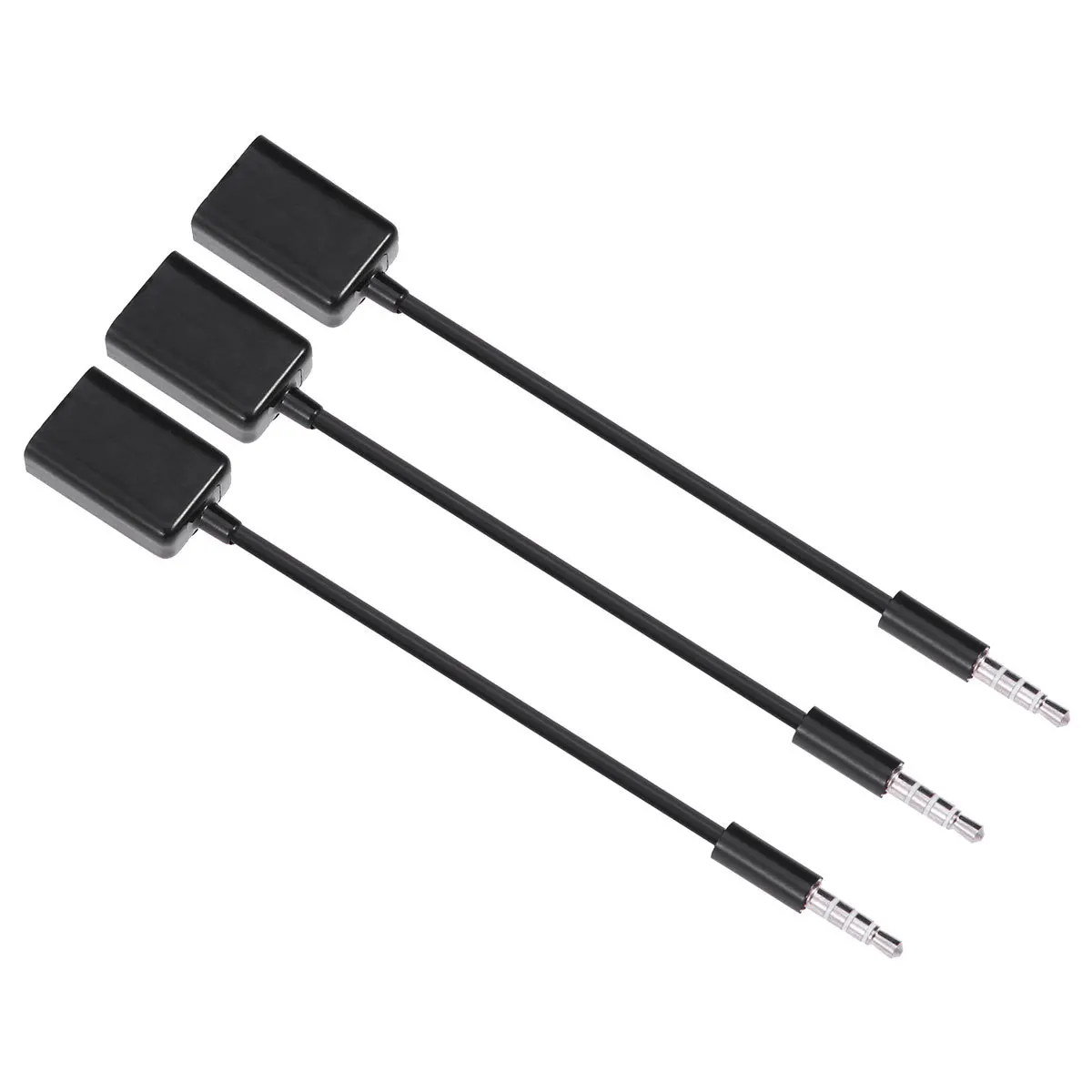 

3Pcs USB to 3.5mm for Vehicle Audio Cable Supports Mp3 Format Car Aux Input with Function Cd Player Adapter No Charging