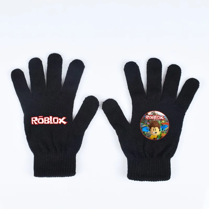Caliente ROBLOX Anime juego cálido moda impreso guantes de punto tema Unisex invierno mantener caliente guantes dibujos animados regalo de cumpleaños