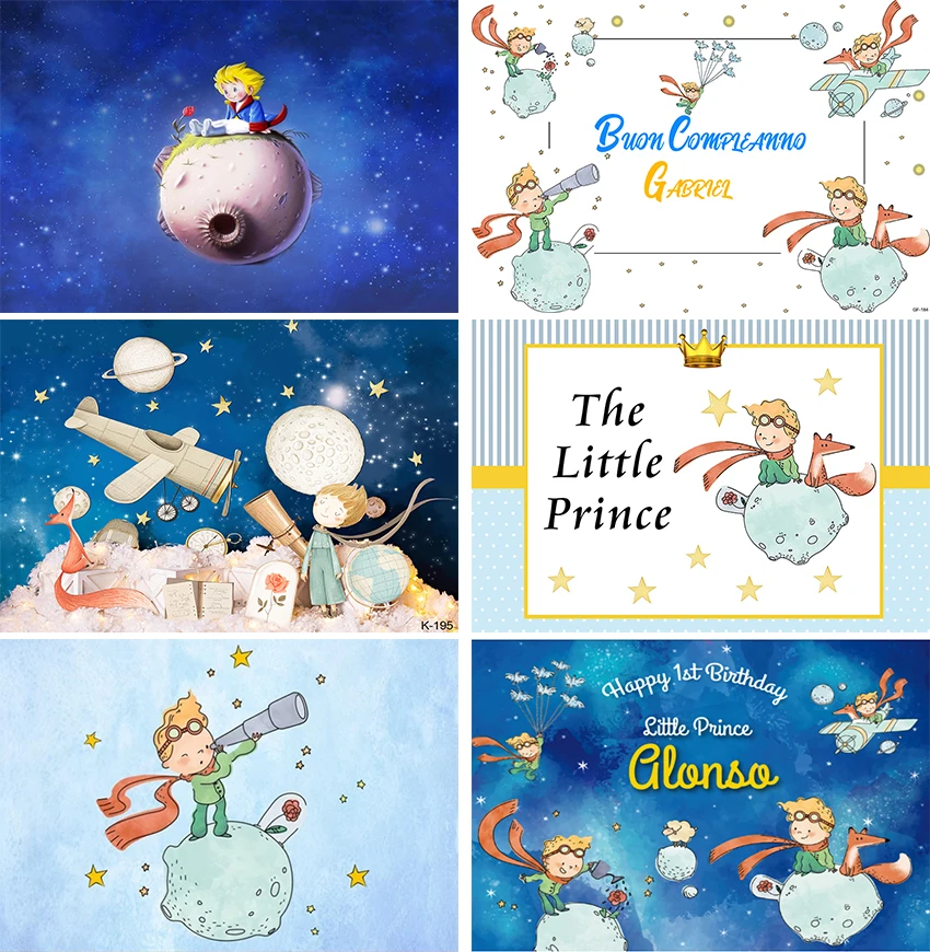Pequeno Príncipe Backdrop Universo Meteorito Meninos Feliz Aniversário Festa Fotografia Fundo Photo Studio Prop Decor Banner