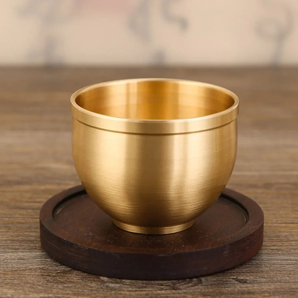 Shot Glasses 30ml Capacity Brass Shot Cups Gold Wire Drawing Tea Cup Antique Whiskey Shot Glasses Banquet Party