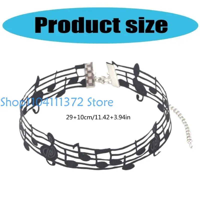 Collier en alliage ruban p9fe avec collier mode à note distinctive