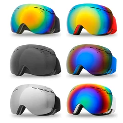 Zimowe gogle narciarskie zestaw podwójna warstwa przeciwmgielne UV400 Snowboard gogle śnieżne maska gogle do skuterów śnieżnych Outdoor Sport okulary narciarskie