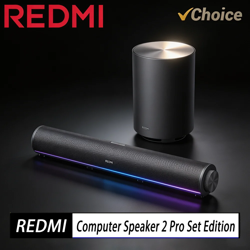 Redmi Computer Speaker 2 Pro Set, 2.1 Desktop Soundbar with Wireless Subwoofer, 36W, RGB Lights, Bluetooth 5.3, 5 EQ Modes -CN