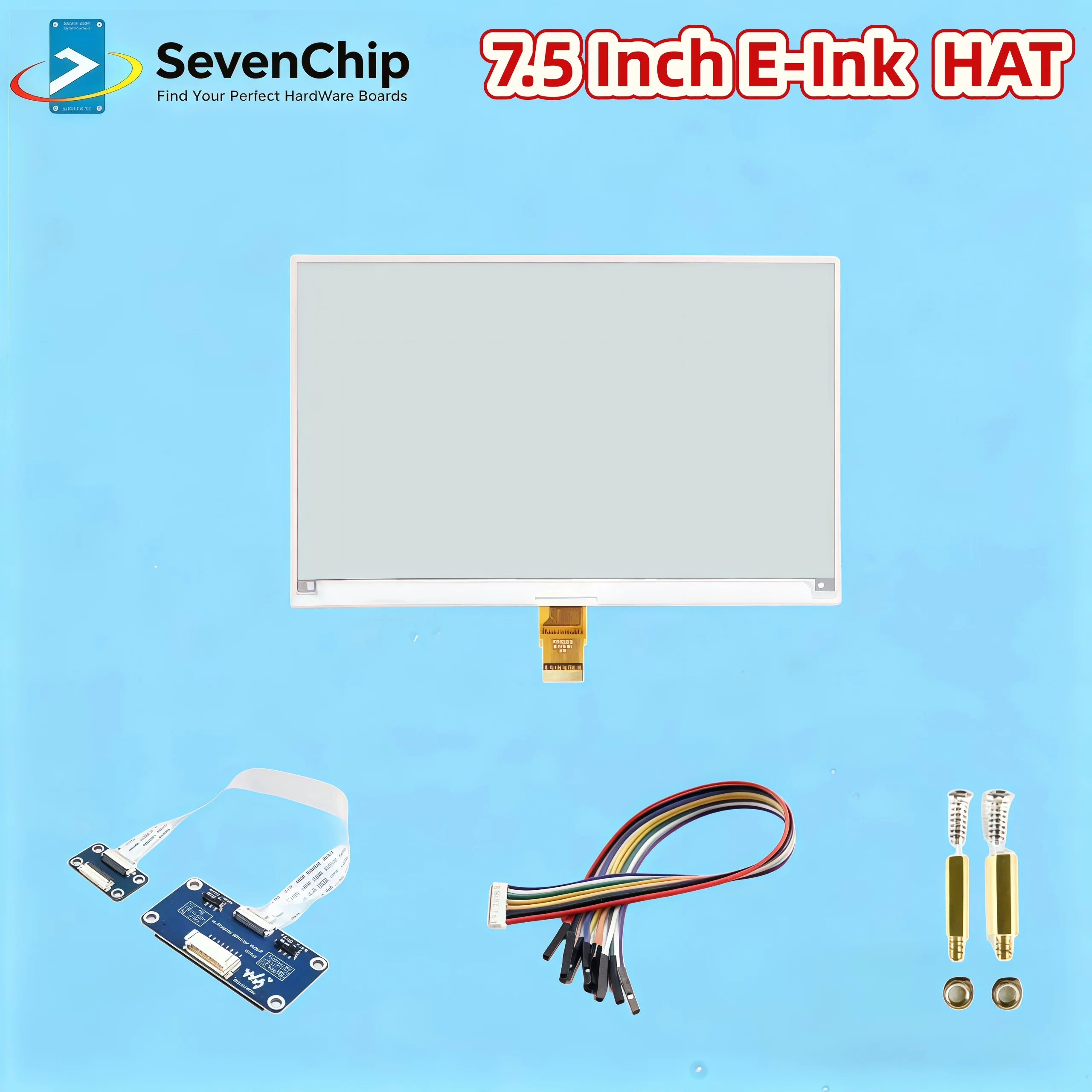 Raspberry Pi 4 Nuevo HAT de Pantalla de Tinta Electrónica de 7.5 Pulgadas en Blanco y Negro, Compatible con Comunicación SPI de 800x480
