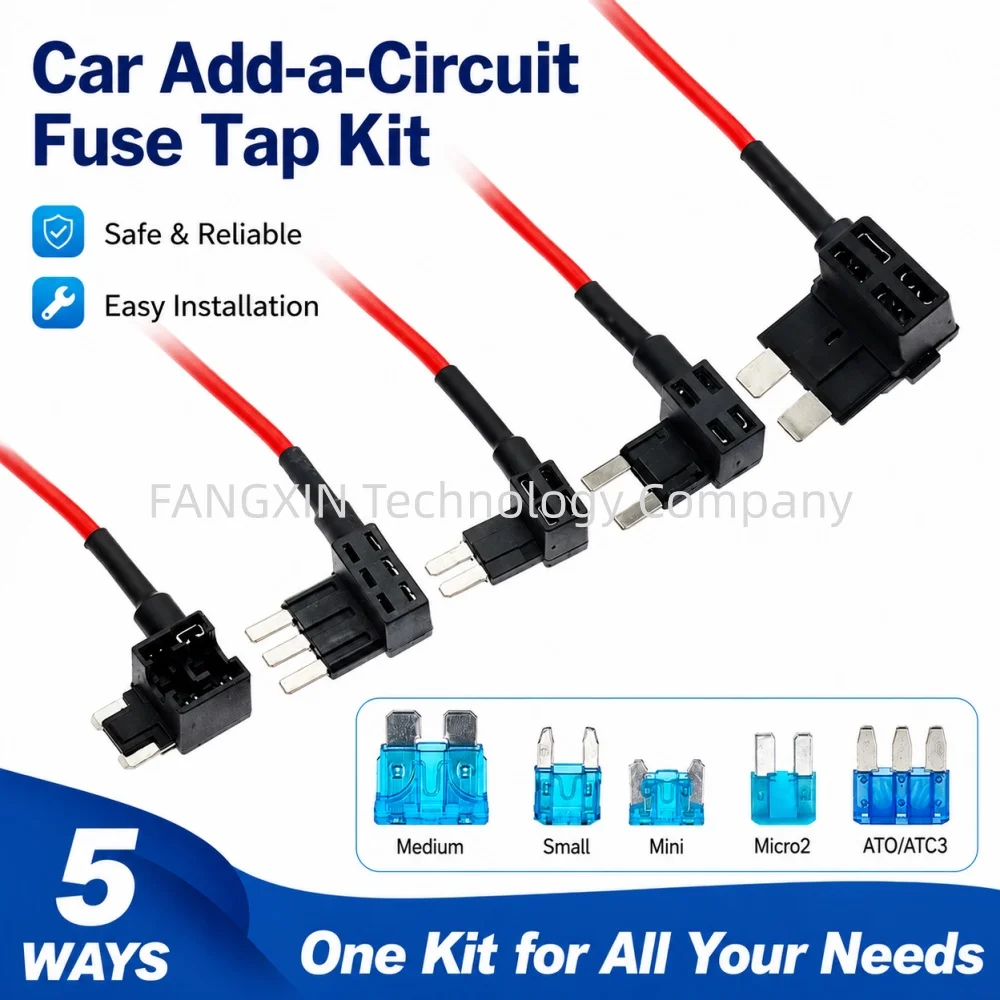 12V MINI SMALL MEDIUM Size Car Fuse Holder Add-a-circuit TAP Adapter with 10A Micro Mini Standard ATM Blade Fuse
