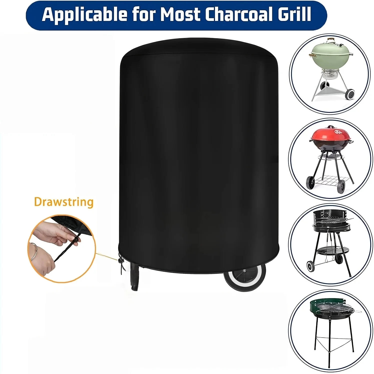 Round Grill Cover for Outdoor Grill, 22.9