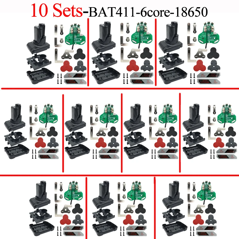 BAT411 BAT420 Lithium Battery Plastic Case Shell Box Charging Protection Board PCB Label For Bosch 10.8V 12V BAT412A BAT413A