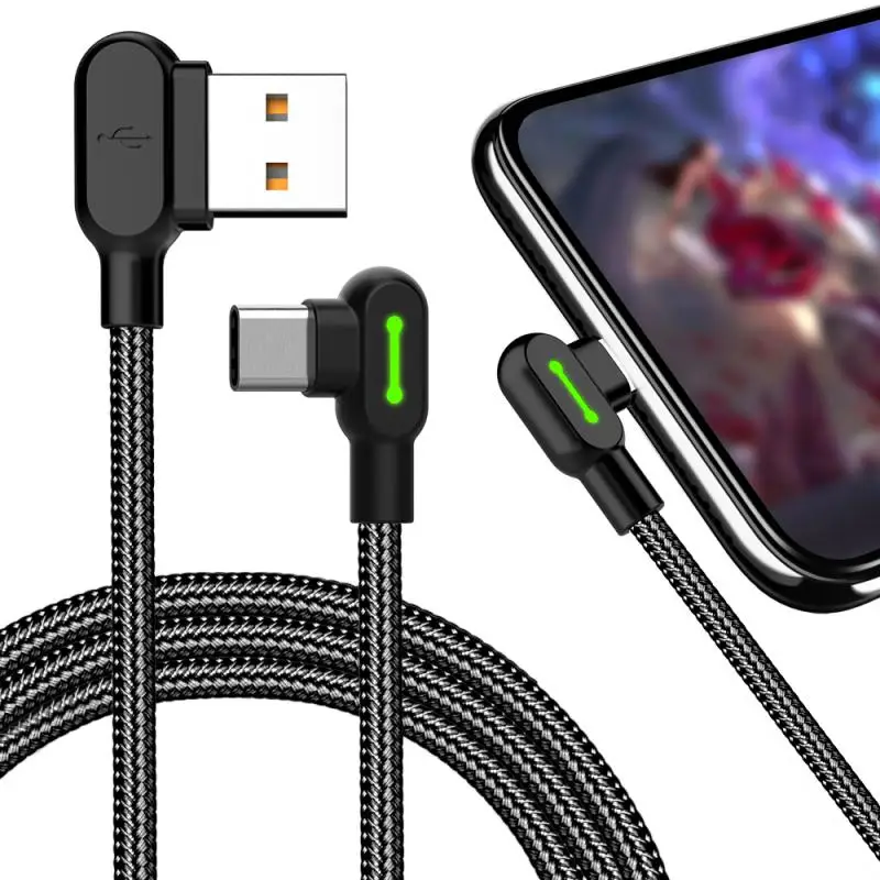 0.5M 1.2M 1.8M Elbow 90 Degree USB C Type C Quick Charging Cable Super Charge Line Cord Phone Accessories For Xiaomi Oppo