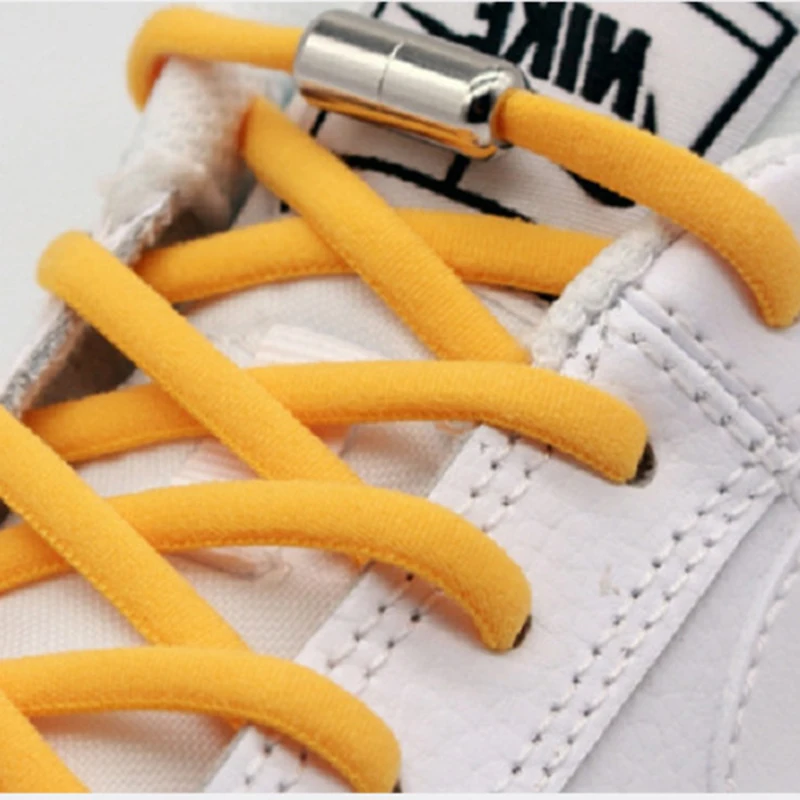 Elastic No Tie Shoelaces Semicircle Shoe Laces For Kids and Adult Sneakers Shoelace Quick Lazy Metal Lock Strings Rope Round