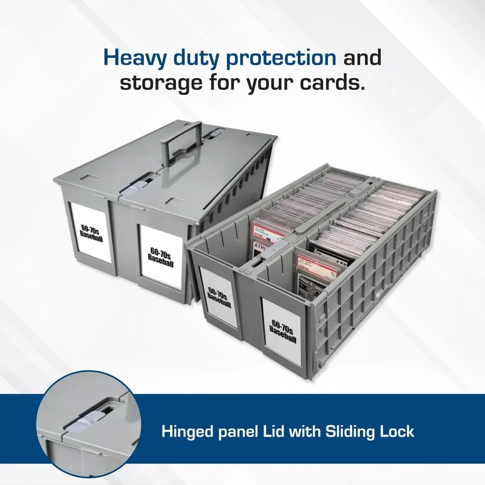 صندوق تخزين البطاقات مكون من صفين - علبة بلاطة قابلة للتكديس مع غطاء ومقبض | يناسب خدمات الدرجات الرئيسية #2