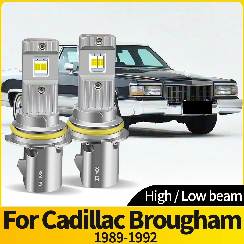 

2PCS LED 9004/HB1 Headlight HI/LO Beam LED Car Headlamp Bulbs Super Bright 6500K Turbo Fan CSP For Cadillac Brougham 1989-1992