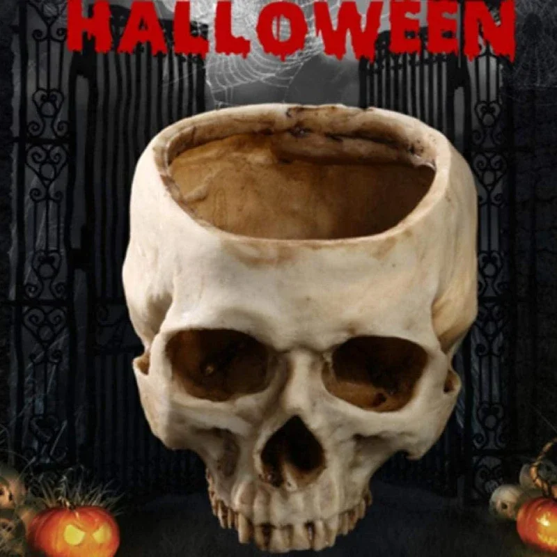 

1 шт., горшок из смолы с черепом, цветочным суккулентом, держатель для кашпо кактуса, держатель для горшков на Хэллоуин для домашнего офиса (брюки в комплект не входят)