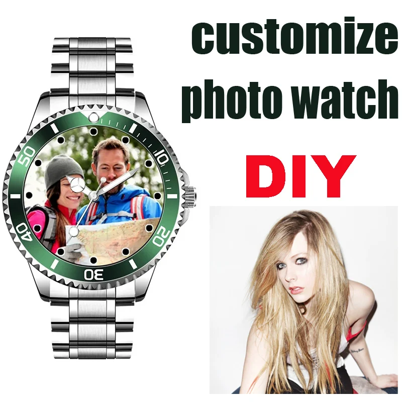 Custom Photo Watch for Men rlx style Watch Print Photo Logo On Watch Dial Picture DIY Creative Watches gift for male