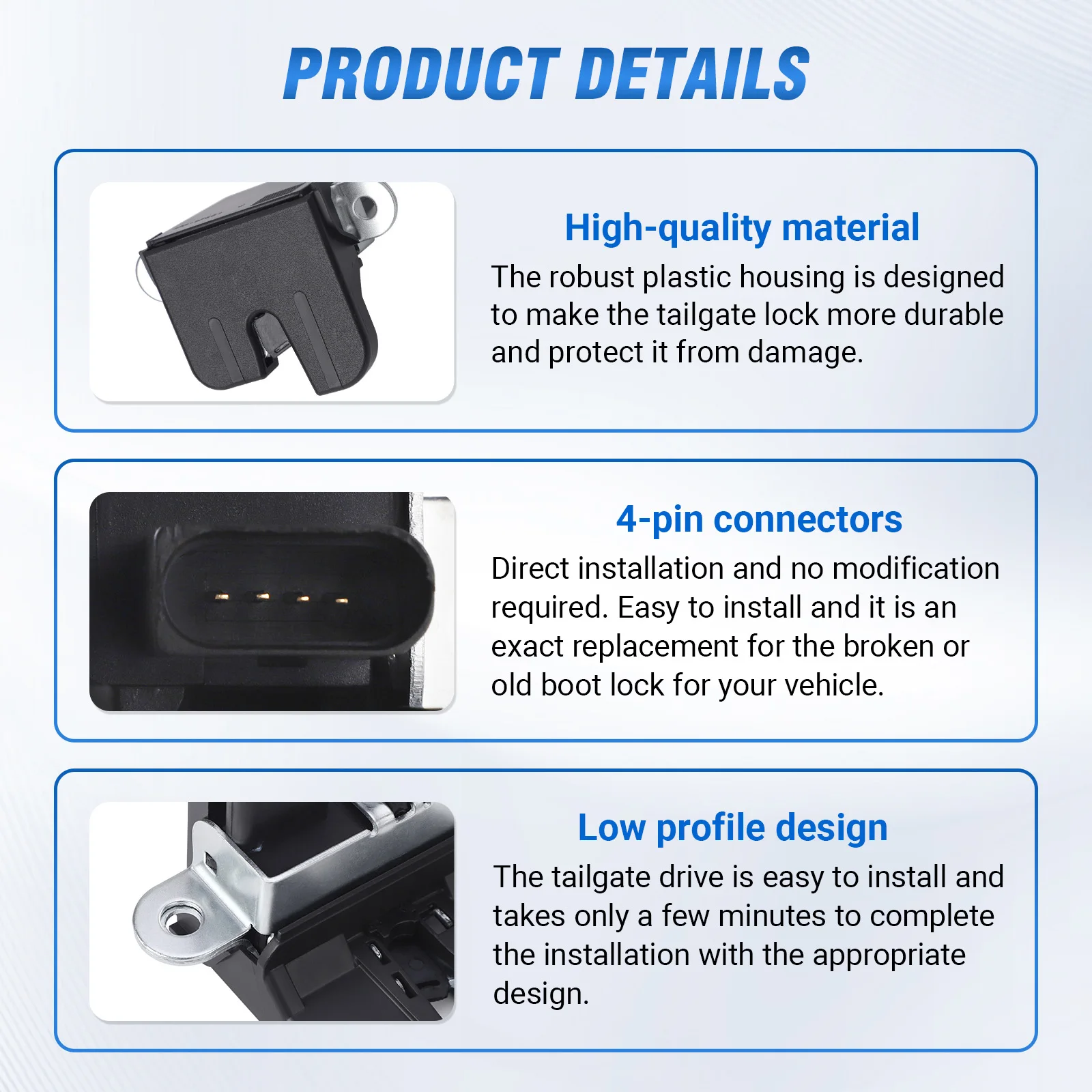 Zamek klapy bagażnika 5K0827505A 1K6827505E 5M0827505E 1P0827505D do VW Golf Mk5 Mk6 Passat B6 B7 Polo Tiguan 1T0827505H 1T0827505F