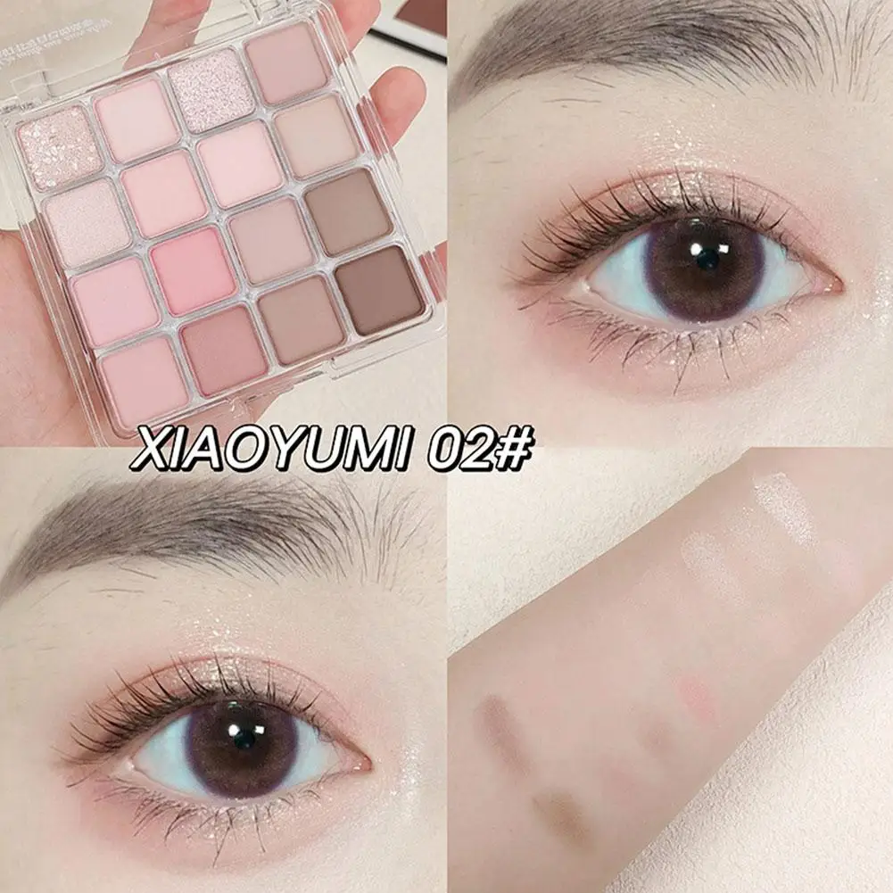 Xiaoyumi 16 colori ombretto piatto femminile trucco occhi Magic Ground ombretto perlescente ombretto piatto di colore opaco Waterpro Q6s6