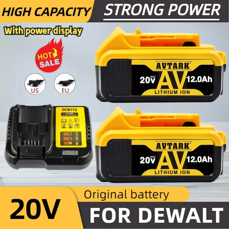 

NEW Original 20V 12Ah Battery compatible for DeWalt power Tools DCF887 DCG405 DCD791 DCF922 18V 20V Lithium battery replacement