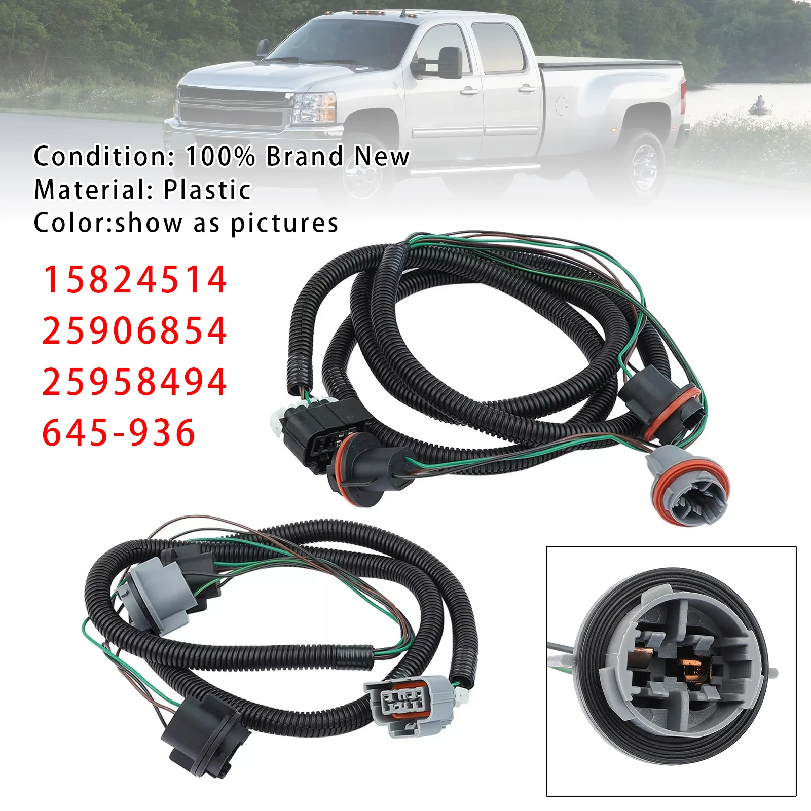 

Artudatech Left+ Right Tail Light Lamp Wiring Harness For Chevy GMC Pickup Truck 2007-2014 2008 2009 2010 2011 2012 2013