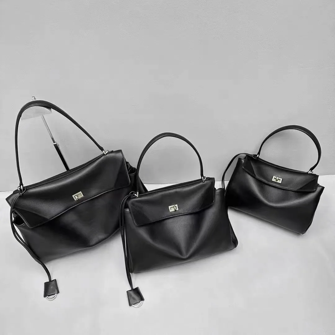 【24H Shipping】Large Capacity PU Kelly Bag 2024 New Niche Design Handheld Tote Bag Leather Commuting Bag