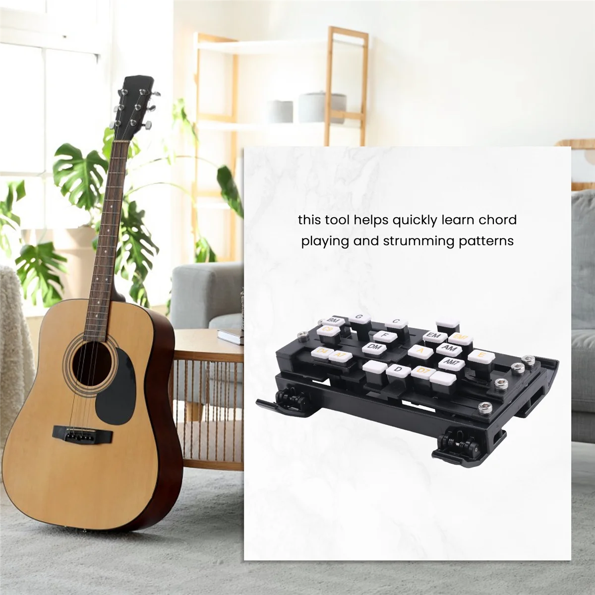 

BBA-Best-Selling Guitar Learning Aid Tool Guitar Chord Trainer Guitar Practice Black