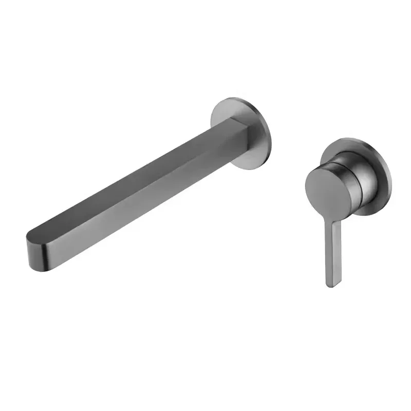 Wall Mounted Single Lever Hot Cold Sink Mixers Basin Faucet Top High Quality Brass In-wall Gray New Arrival Basin Faucet