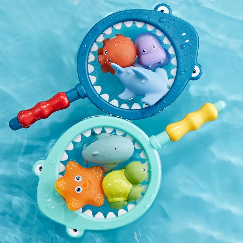 

Fishing Toys Network Bag Pick up Octopu Starfish Change Color Kid Toy Swimming Summer Play Water Bath Doll Water Spray Bath toys