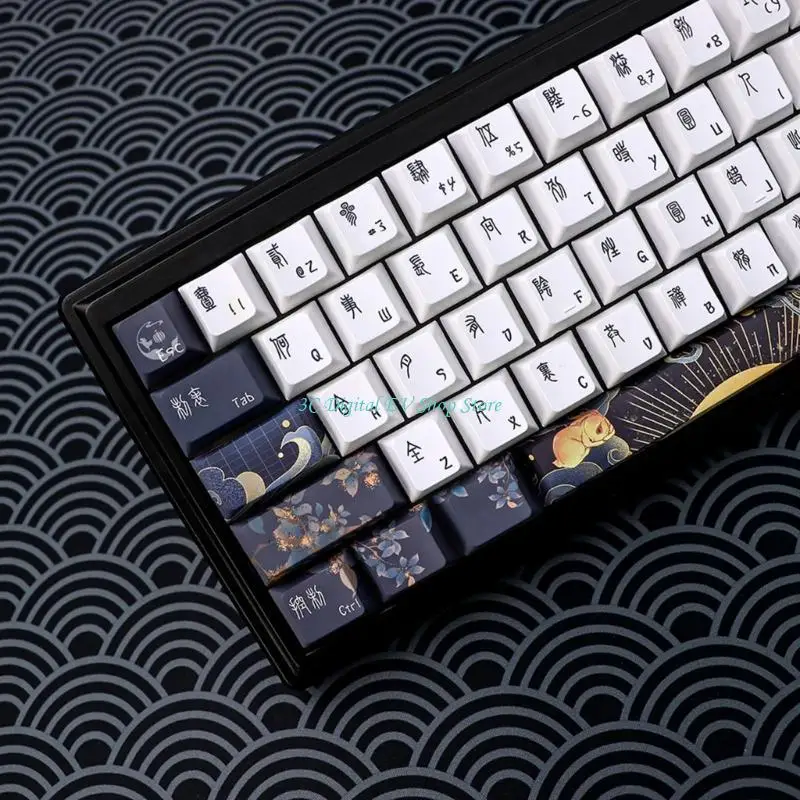 

E74D 136 Keys Cherry Profile Keycap PBT DYE-SUB Keycap Set For 61/64/68/84/980 Mechanical Keyboard Keycaps