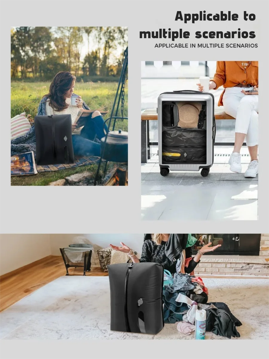 حقيبة تخزين مضغوطة مقاومة للماء من مادة TPU مكعب تعبئة للسفر مع صمام منظم محكم خفيف الوزن للملابس وأمتعة التخييم