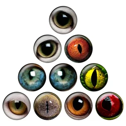 24pcs/lot Round Glass Cabochon12mm 18mm 25mm Animal Eyes Dragon Snake Owl Cat Tiger Eyes Glass Cabochon DIY Jewelry Making H141
