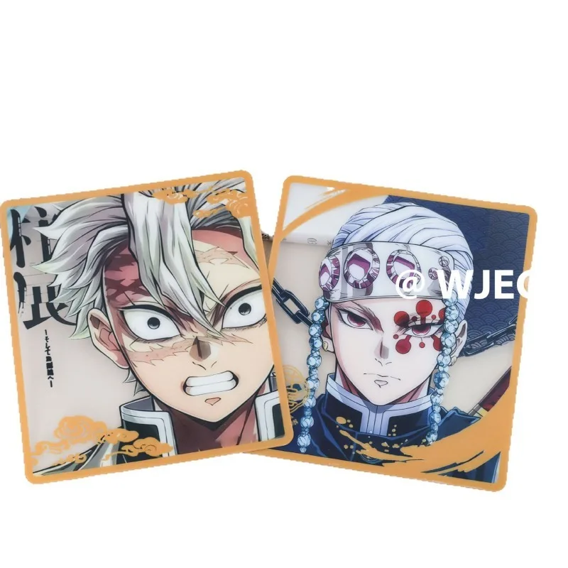Demon slayer pvc cartão transparente tanjirou anime figuras de ação dos desenhos animados cartão postal desktop decorativo marcador bonito bens brinquedo presente