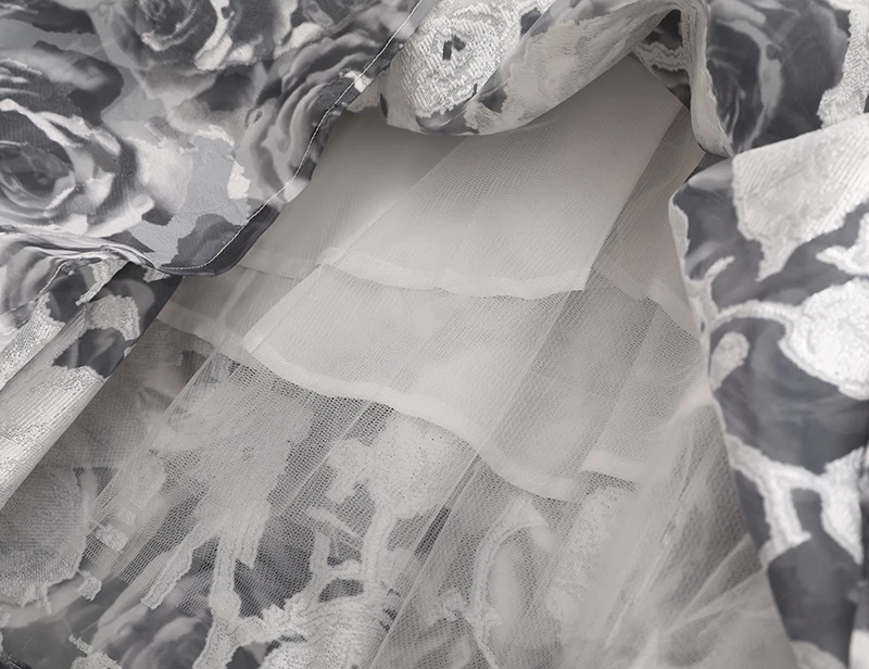 Women's Runway Fashion Spring Summer Designer Print Organza Skirt Female Autumn Winter High Waist Basic A-line Skirt TB877