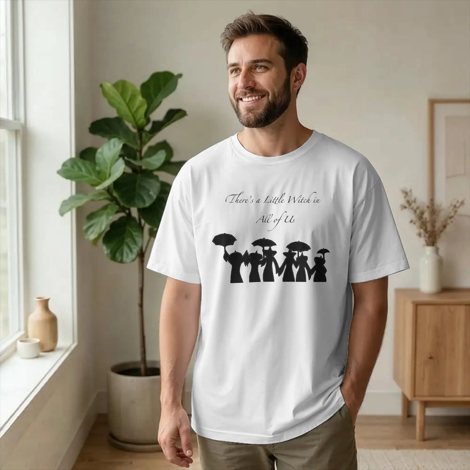 There's a little witch in all of us T-Shirts Men Women's Pure Cotton T Shirt Practical Magic Short Sleeve Tee Shirt Unique Tops