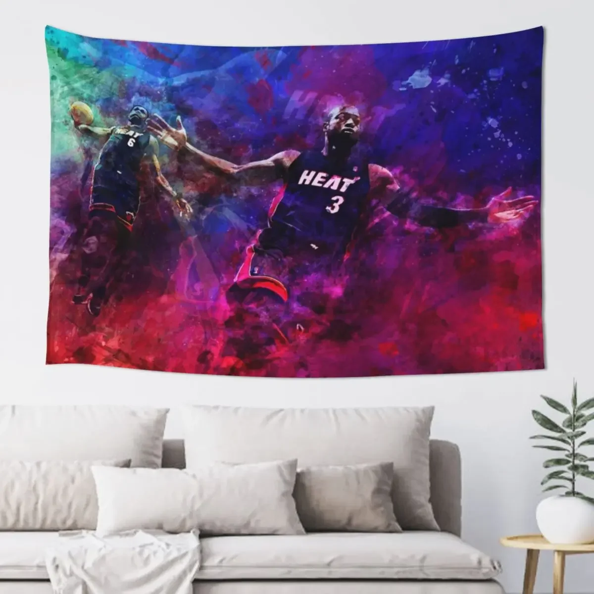 Wade to James Heat Mixed Media Tapestry Decoration Room Aesthetic Room Decor Luxury Living Room Decoration Tapestry