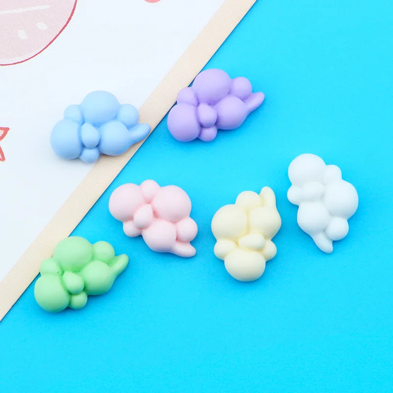 200pcs Resin Kawaii Colorful Mini Cloud Flatback Cabochon for Hair Bows Center Accessories DIY Scrapbooking Decoration Crafts