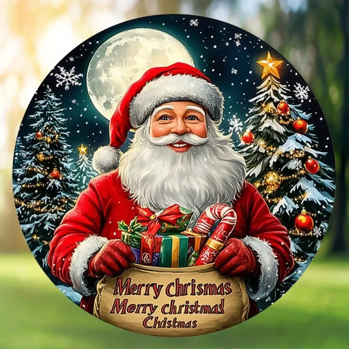1 قطعة علامة عيد ميلاد سعيد عتيقة -2D تصميم سانتا الكلاسيكي ، ديكور جدار المنزل في نادي مقهى النوم ، هدية مثالية لتزيين الغرفة